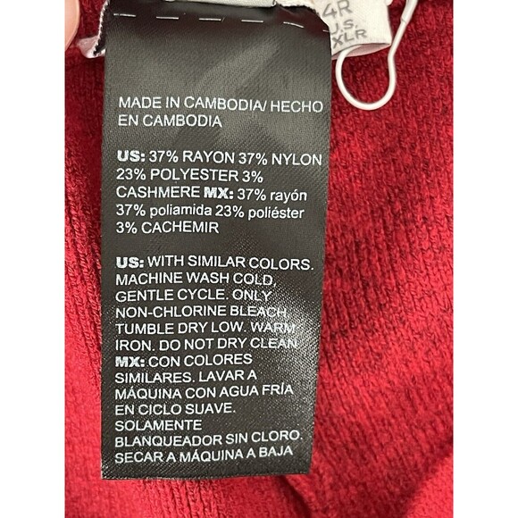 Chicos Zenergy Luxe Cashmere Blend Ankle Pants Red Size 4R SZ 20 SZ XXL NWOT $99 - Picture 4 of 9